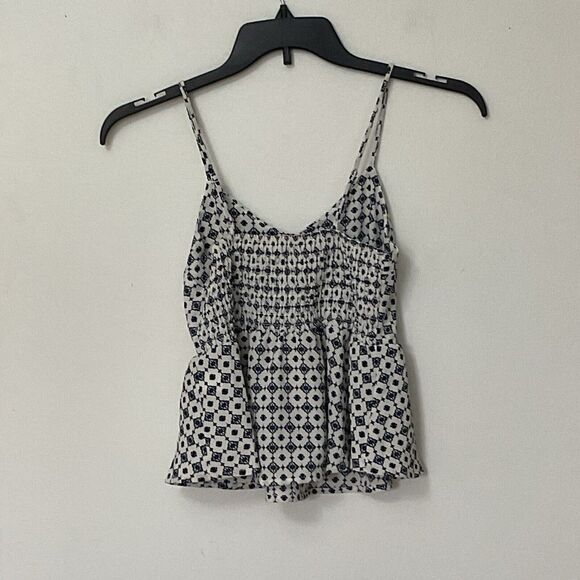 Monteau Spaghetti Strap Smock Top Blue White Small Brand New - Picture 2 of 4